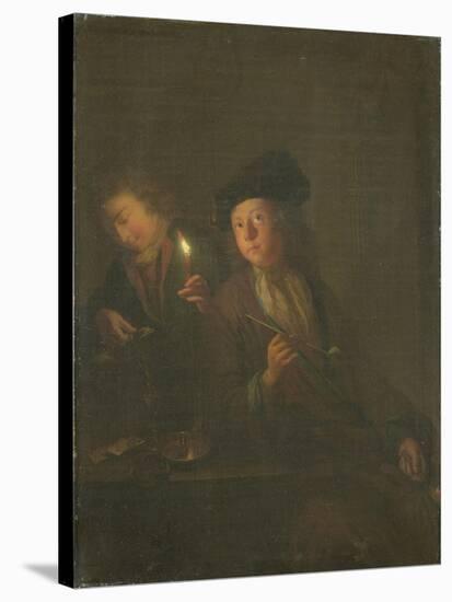 Young Smoker-Godfried Schalcken-Stretched Canvas