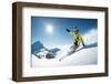 Young Snowboarder in Deep Powder - Extreme Freeride-IM_photo-Framed Photographic Print
