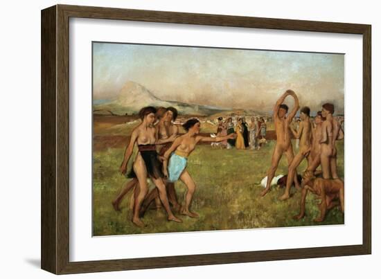 Young Spartans Exercising, Around 1860, Reworked Until 1880-Edgar Degas-Framed Giclee Print