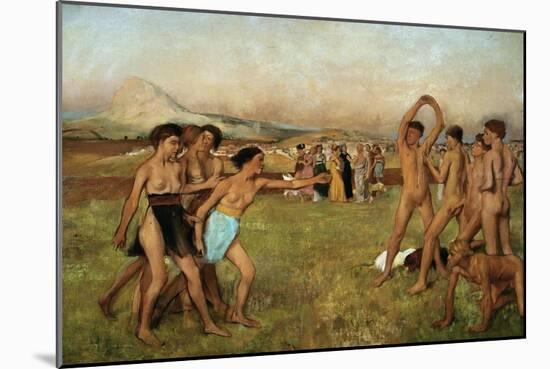 Young Spartans Exercising, Around 1860, Reworked Until 1880-Edgar Degas-Mounted Giclee Print