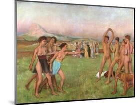 Young Spartans Exercising, circa 1860-Edgar Degas-Mounted Giclee Print