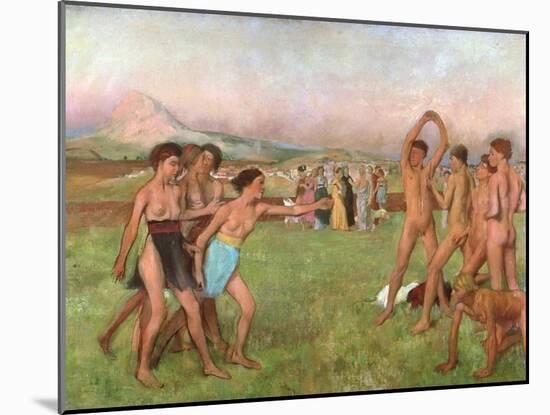 Young Spartans Exercising, circa 1860-Edgar Degas-Mounted Giclee Print