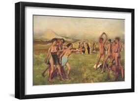 Young Spartans-Edgar Degas-Framed Art Print