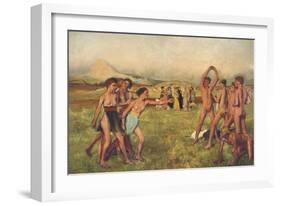 Young Spartans-Edgar Degas-Framed Art Print