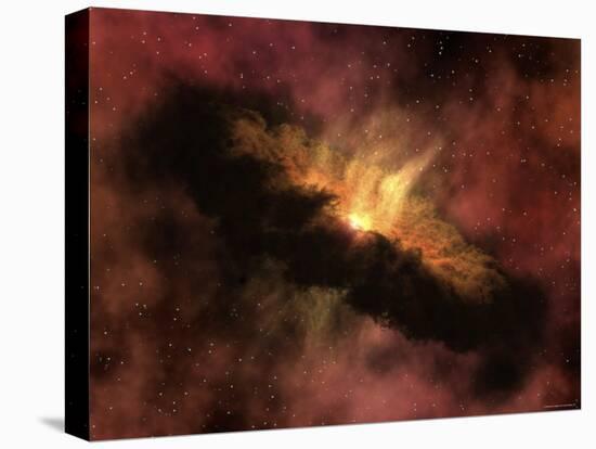 Young Star Surrounded by a Dusty Protoplanetary Disk-Stocktrek Images-Stretched Canvas