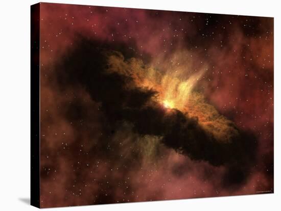 Young Star Surrounded by a Dusty Protoplanetary Disk-Stocktrek Images-Stretched Canvas