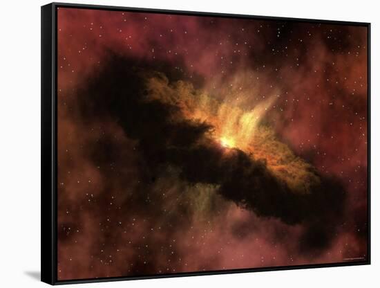 Young Star Surrounded by a Dusty Protoplanetary Disk-Stocktrek Images-Framed Stretched Canvas