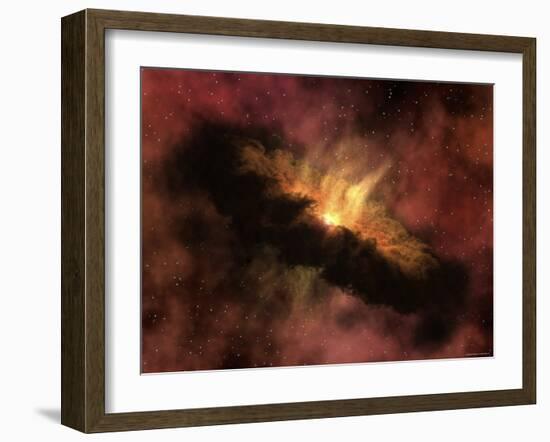 Young Star Surrounded by a Dusty Protoplanetary Disk-Stocktrek Images-Framed Premium Photographic Print