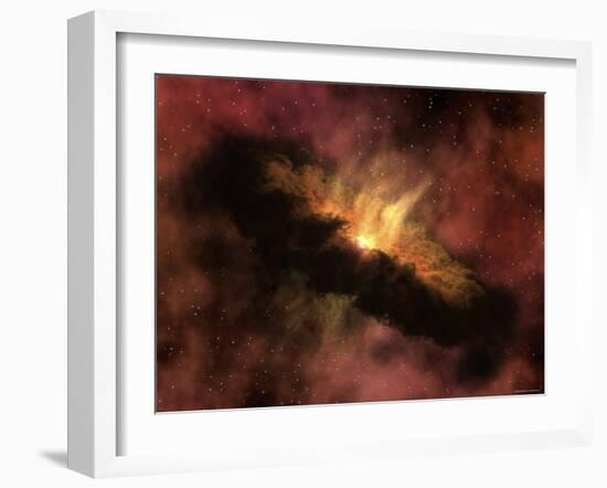 Young Star Surrounded by a Dusty Protoplanetary Disk-Stocktrek Images-Framed Premium Photographic Print