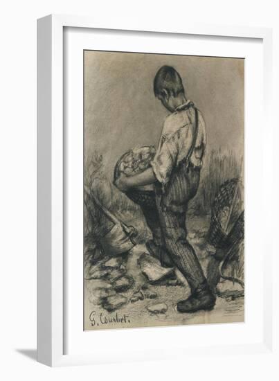 Young Stone Breaker, C. 1864 - 1865-Gustave Courbet-Framed Giclee Print