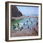 Young Surfers, Tenby, 2016-Andrew Macara-Framed Giclee Print