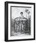 Young Tahitian Woman Bearing Gifts, Society Islands, Engraving from Drawing by John Webber-null-Framed Giclee Print