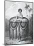 Young Tahitian Woman Bearing Gifts, Society Islands, Engraving from Drawing by John Webber-null-Mounted Giclee Print