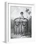 Young Tahitian Woman Bearing Gifts, Society Islands, Engraving from Drawing by John Webber-null-Framed Giclee Print