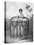 Young Tahitian Woman Bearing Gifts, Society Islands, Engraving from Drawing by John Webber-null-Stretched Canvas