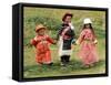 Young Tibetan Children Walk Hand in Hand Near Qinghai Lake-null-Framed Stretched Canvas