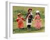 Young Tibetan Children Walk Hand in Hand Near Qinghai Lake-null-Framed Premium Photographic Print