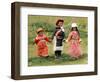 Young Tibetan Children Walk Hand in Hand Near Qinghai Lake-null-Framed Photographic Print