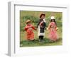 Young Tibetan Children Walk Hand in Hand Near Qinghai Lake-null-Framed Photographic Print