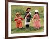 Young Tibetan Children Walk Hand in Hand Near Qinghai Lake-null-Framed Photographic Print