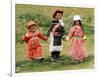 Young Tibetan Children Walk Hand in Hand Near Qinghai Lake-null-Framed Photographic Print