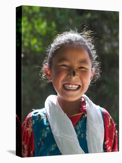 Young Tibetan Girl, Tibet, China-Keren Su-Stretched Canvas