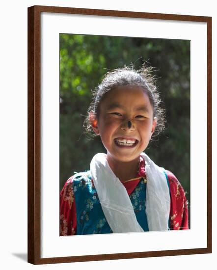 Young Tibetan Girl, Tibet, China-Keren Su-Framed Photographic Print