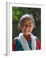 Young Tibetan Girl, Tibet, China-Keren Su-Framed Photographic Print