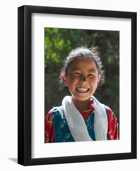 Young Tibetan Girl, Tibet, China-Keren Su-Framed Photographic Print