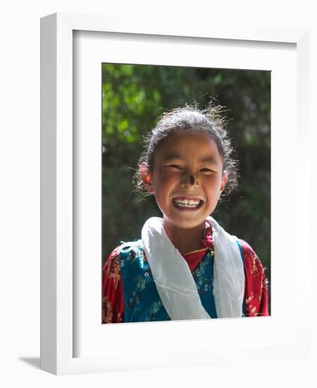 Young Tibetan Girl, Tibet, China-Keren Su-Framed Photographic Print