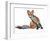 Young Vixen Grooming, 2021, (mixed media)-Mark Adlington-Framed Giclee Print