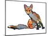 Young Vixen Grooming, 2021, (mixed media)-Mark Adlington-Mounted Giclee Print