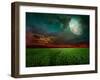 Young Wheat Field At Night With The Moonlight-Krivosheev Vitaly-Framed Art Print