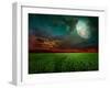 Young Wheat Field At Night With The Moonlight-Krivosheev Vitaly-Framed Art Print