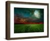 Young Wheat Field At Night With The Moonlight-Krivosheev Vitaly-Framed Art Print