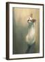 Young White Cat Looking Up,Digital Painting-Tithi Luadthong-Framed Art Print