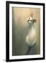 Young White Cat Looking Up,Digital Painting-Tithi Luadthong-Framed Art Print