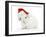 Young White Rabbit Wearing a Father Christmas Hat-Mark Taylor-Framed Photographic Print