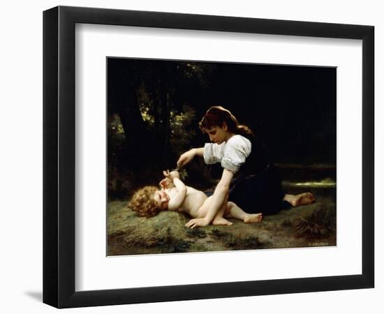 Young Woman and Child, 1881-William Adolphe Bouguereau-Framed Giclee Print