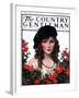 "Young Woman and Flowers," Country Gentleman Cover, May 17, 1924-J. Knowles Hare-Framed Giclee Print