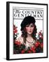 "Young Woman and Flowers," Country Gentleman Cover, May 17, 1924-J. Knowles Hare-Framed Giclee Print