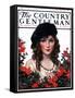 "Young Woman and Flowers," Country Gentleman Cover, May 17, 1924-J. Knowles Hare-Framed Stretched Canvas