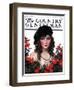 "Young Woman and Flowers," Country Gentleman Cover, May 17, 1924-J. Knowles Hare-Framed Giclee Print