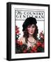 "Young Woman and Flowers," Country Gentleman Cover, May 17, 1924-J. Knowles Hare-Framed Giclee Print