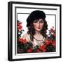 "Young Woman and Flowers,"May 17, 1924-J. Knowles Hare-Framed Giclee Print