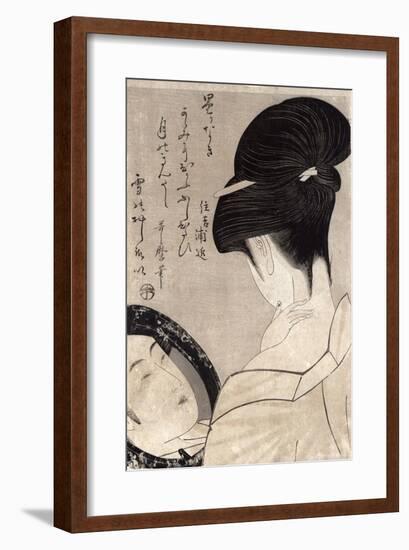 Young Woman Applying Make-Up, c.1795-96-Kitagawa Utamaro-Framed Giclee Print