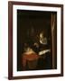 Young Woman at a Cradle, 1652 - 1662-Nicolaes Maes-Framed Art Print