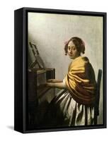 Young Woman at a Virginal-Johannes Vermeer-Framed Stretched Canvas