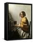 Young Woman at a Virginal-Johannes Vermeer-Framed Stretched Canvas