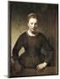 Young Woman at an Open Half-Door-Rembrandt van Rijn-Mounted Art Print
